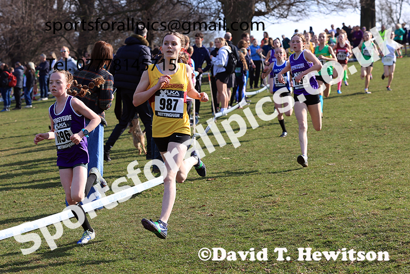 Girls under-13s 2025 UK CAU Inter Counties Cross Country Champs., Wollaton Park, Nottingham. Photo: David T. Hewitson/Sports for All Pics